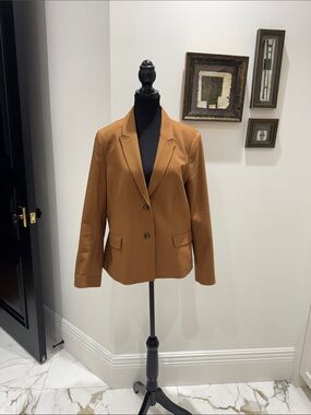Simons Camel Brown Notch-Lapel Blazer